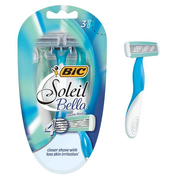 BIC Soleil Bella Women's 4-Blade Disposable Razor, 3 Count, Via Amazon