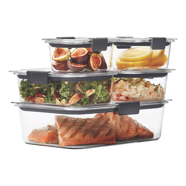 Rubbermaid Brilliance Leak Proof Food Storage Containers with Airtight Lids, Set of 5 Via Amazon