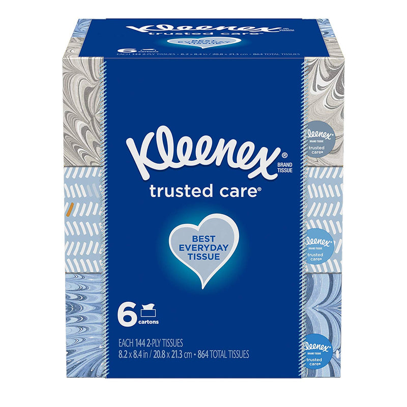 12 Kleenex Trusted Care Everyday Facial Tissues, 144 Tissues per Boxe Via Amazon