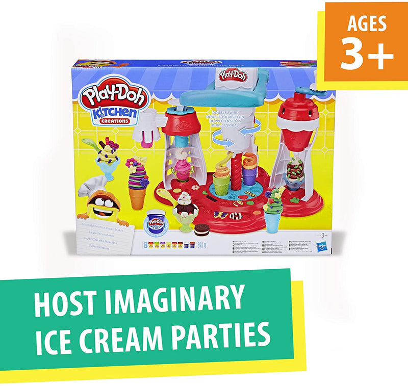 Play-Doh Kitchen Creations Ultimate Swirl Ice Cream Maker Play Food Set Via Amazon
