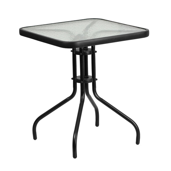 Flash Furniture 23.5'' Square Tempered Glass Metal Table Via Amazon