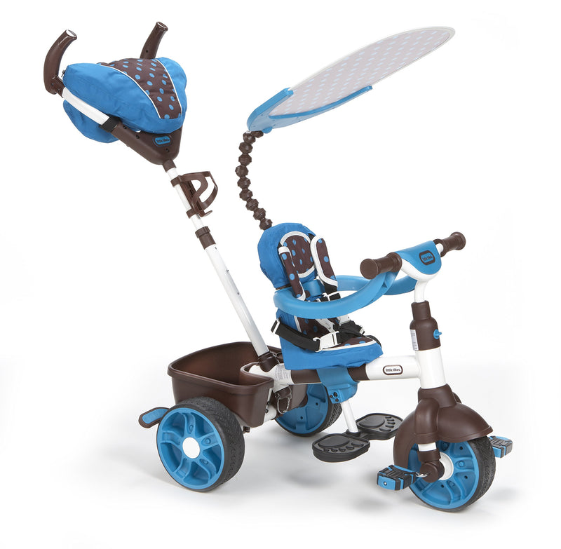 Little Tikes 4-in-1 Trike Ride On, Blue/White, Sports Edition