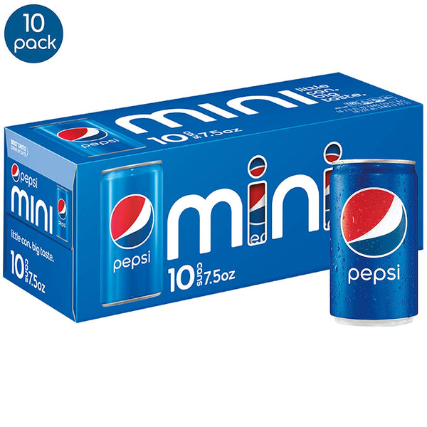 4-Packs Pepsi 10-Pack 7.5 Ounce Mini Cans Soda (40 Cans) Via Amazon