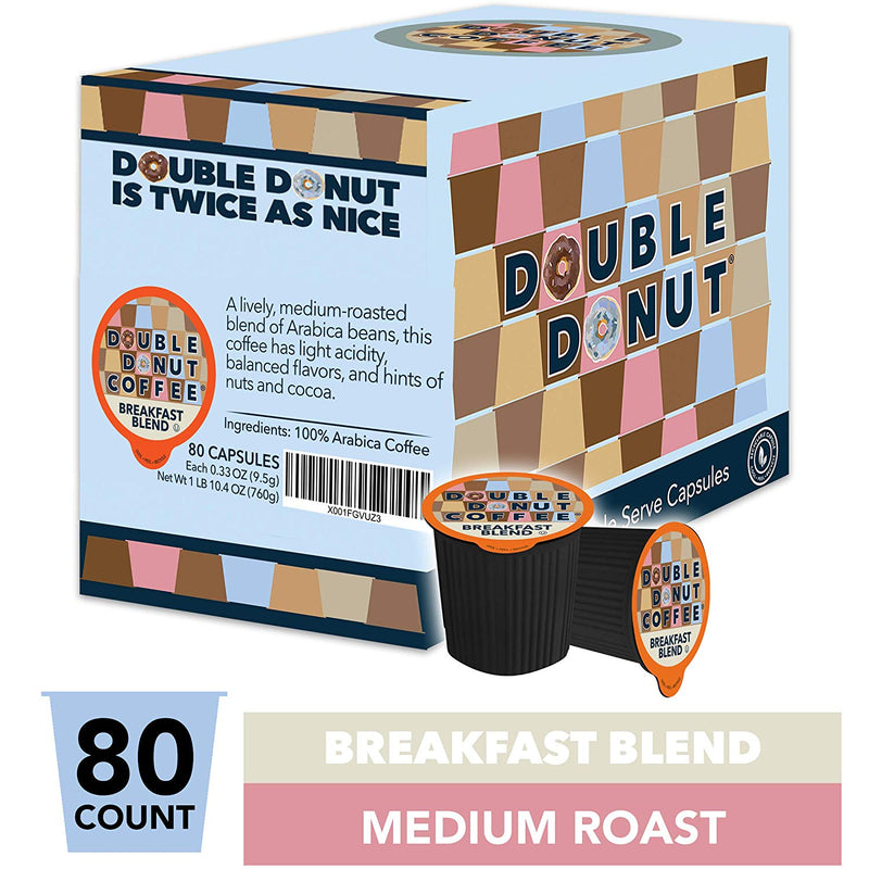 80 Double Donut Breakfast Blend Keurig Coffee K-Cups Via Amazon