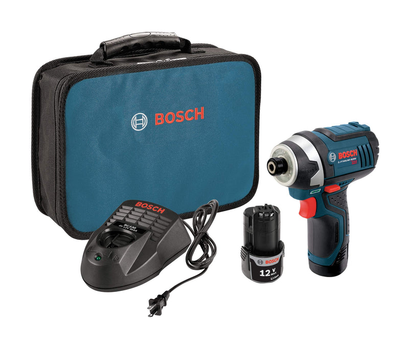 Bosch 12V Max 1/4-Inch Hex Impact Driver Kit with 2 Batteries Via Amazon