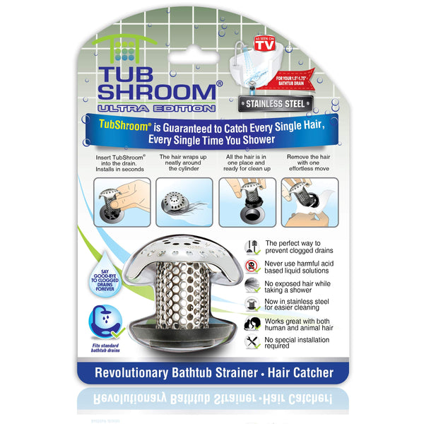 TubShroom Ultra Revolutionary Bath Tub Drain Protector Hair Catcher Via Amazon