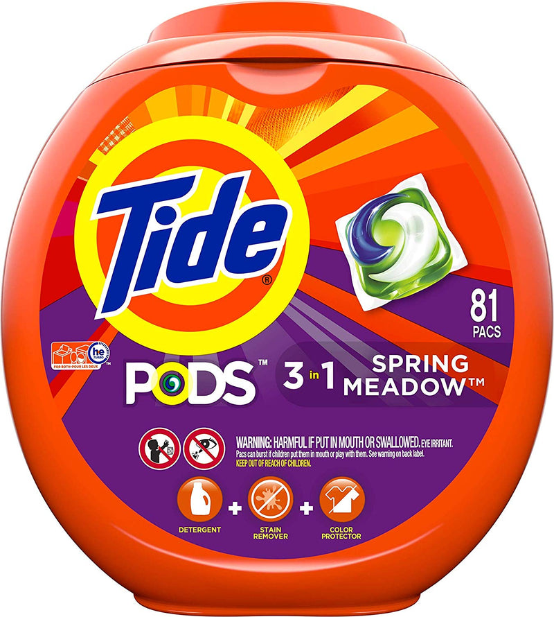 Tide PODS 3 in 1 HE Turbo Laundry Detergent Pacs, 81 Count per pack, Via Amazon