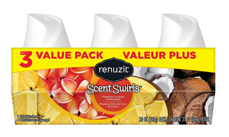 3 Count Renuzit Scent Swirls Air Freshener Gel, Plumeria, Coconut & Pineapple Via Amazon ONLY $1.69 Shipped! (Reg $2.82)