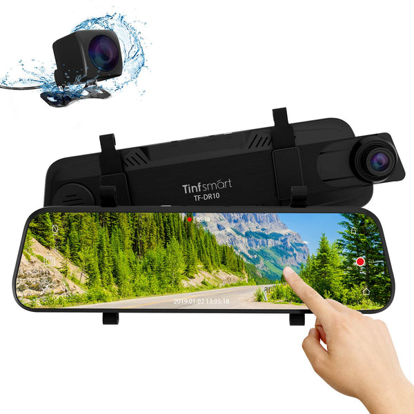 Dual Dash Cam 10″ Full HD Touch Screen Via Amazon