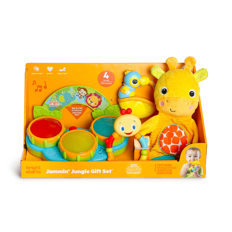 Bright Starts Jammin Jungle Gift Set, Lights & Music Toy + 3 Teethers, Via Walmart