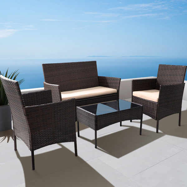  4 Pieces Outdoor Patio Furniture Sets Via Walmart