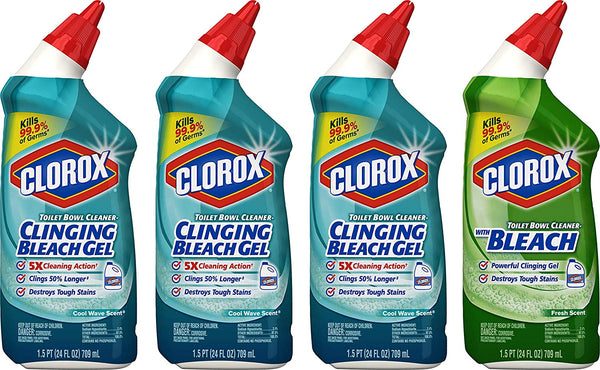 Clorox Toilet Bowl Cleaner with Bleach Variety Pack- 4 Pack Via Amazon