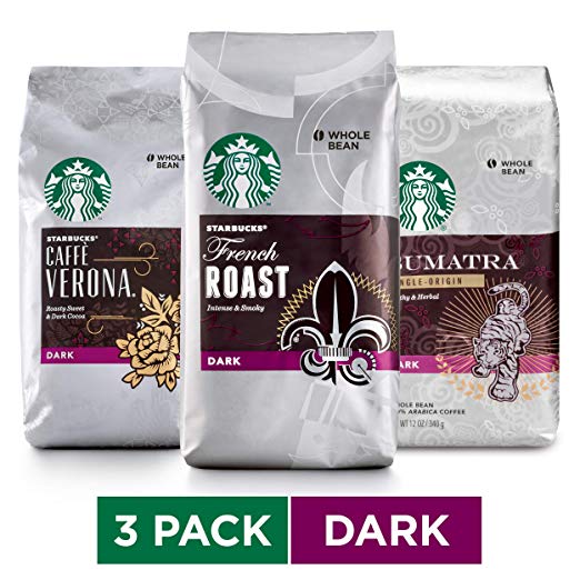 Starbucks Dark Roast Whole Bean Coffee Variety Pack, Three 12-oz. Bags Via Amazon SALE $16.54 Shipped! (Reg $28)