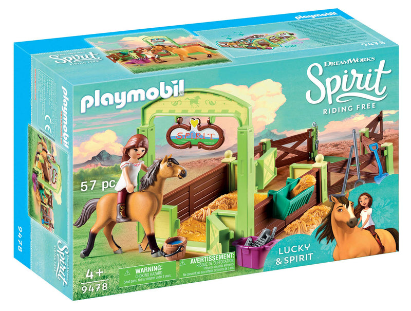 PLAYMOBIL Spirit Riding Free Lucky & Spirit with Horse Stall Playset Via Amazon