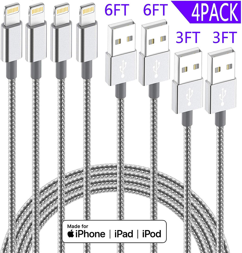 iPhone Charger Lightning Cable Apple MFi Certified IDiSON 4Pack(6ft 6ft 3ft 3ft) Via Amazon