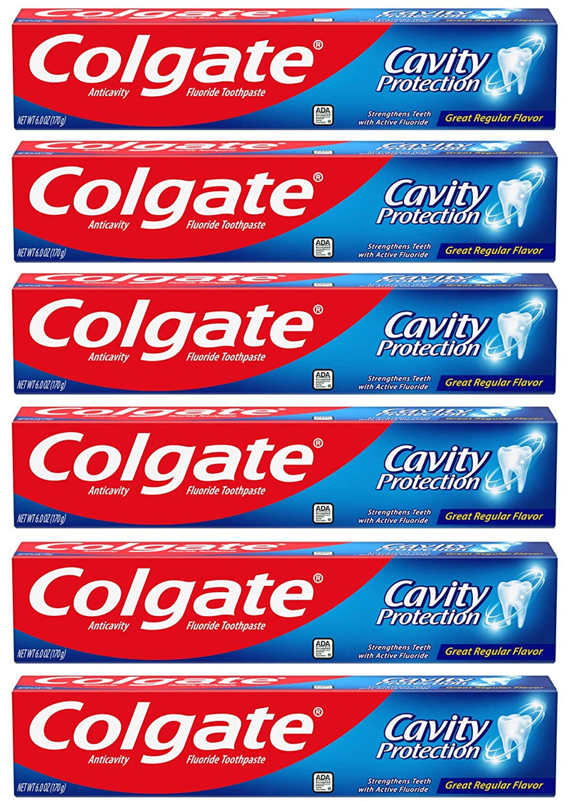 Colgate Cavity Protection Toothpaste with Fluoride - 6 Ounce (Pack of 6) Via Amazon