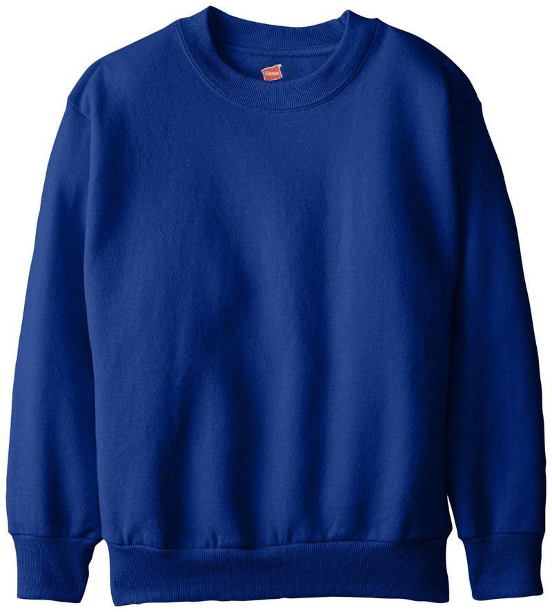 Hanes Big Boys' Eco Smart Fleece Crew, Deep Royal Via Amazon