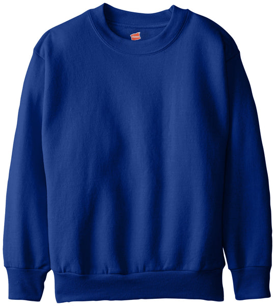 Hanes Big Boys' Eco Smart Fleece Crew, Deep Royal Via Amazon