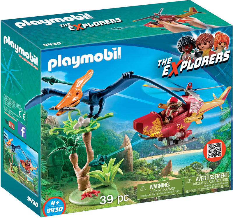 PLAYMOBIL Adventure Copter with Pterodactyl Building Set Via Amazon