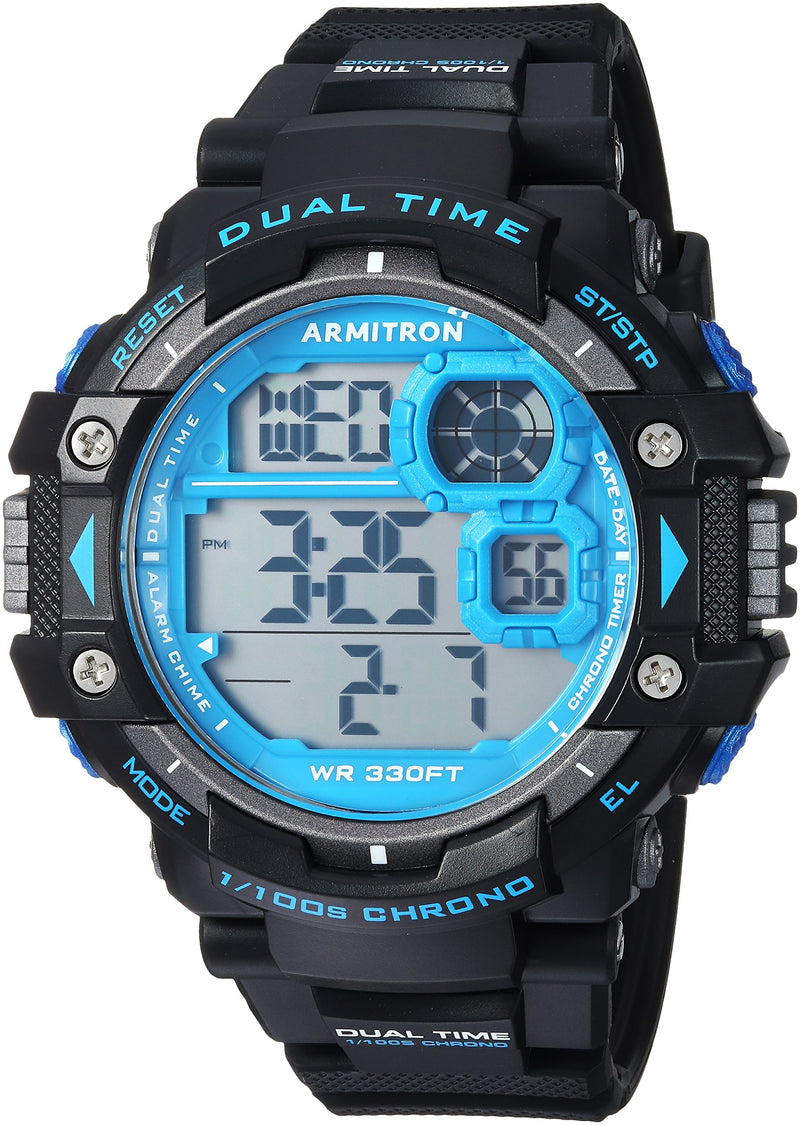 Armitron Sport Men's Blue Accented Digital Chronograph Black Watch Via Amazon