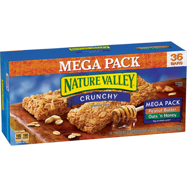 36 Nature Valley Granola Bars, Mega Pack Via Amazon