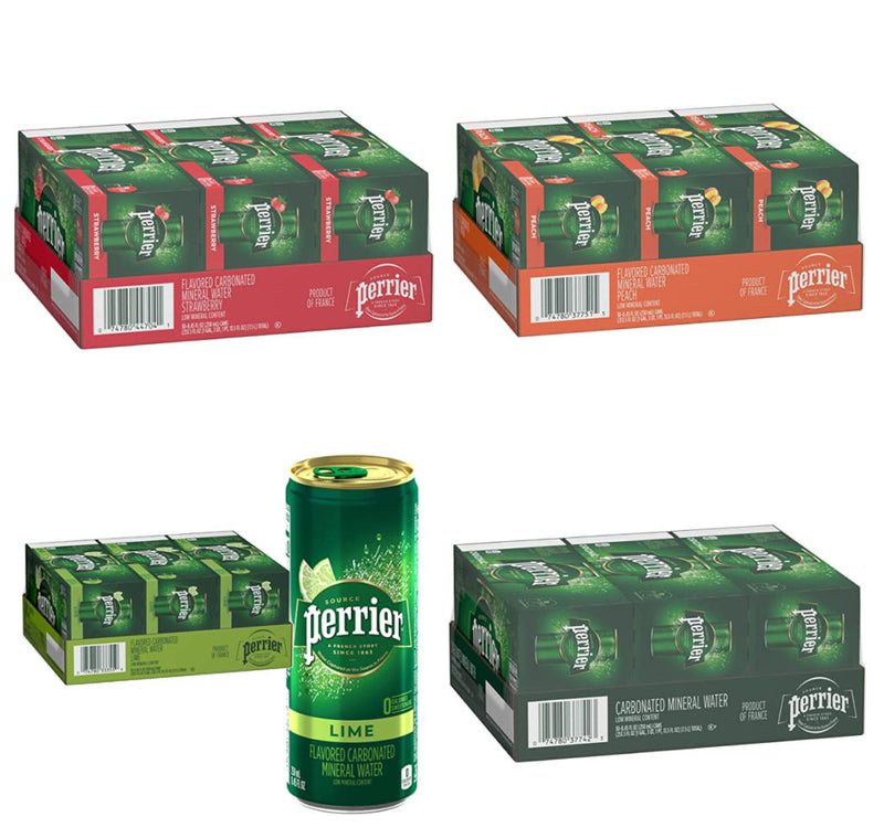 30 Cans of Perrier Carbonated Mineral Water On Sale Via Amazon