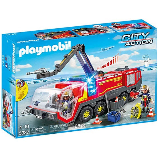 PLAYMOBIL Airport Fire Engine with Lights & Sound Building Set Via Amazon