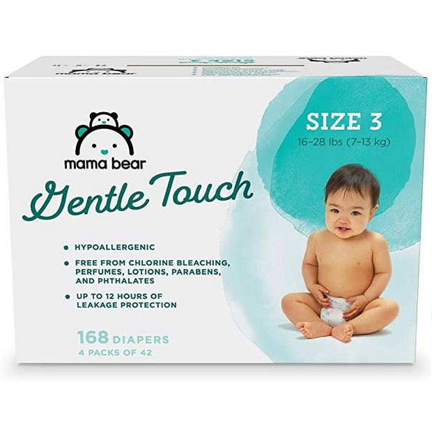 Save 55% off Mama Bear Amazon Brand Gentle Touch Diapers (Newborn Thru Size 6) Via Amazon