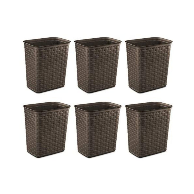 6-Pack Sterilite 3.4 Gallon Weave Wastebaskets Via Amazon