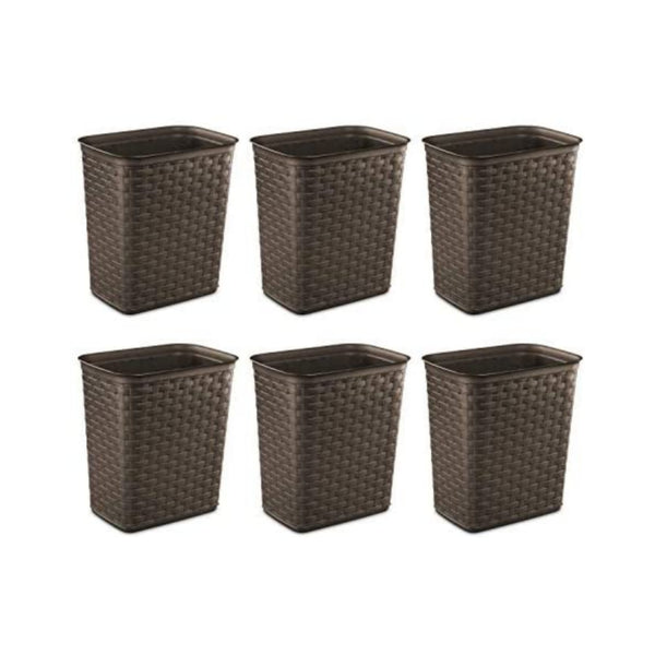 6-Pack Sterilite 3.4 Gallon Weave Wastebaskets Via Amazon