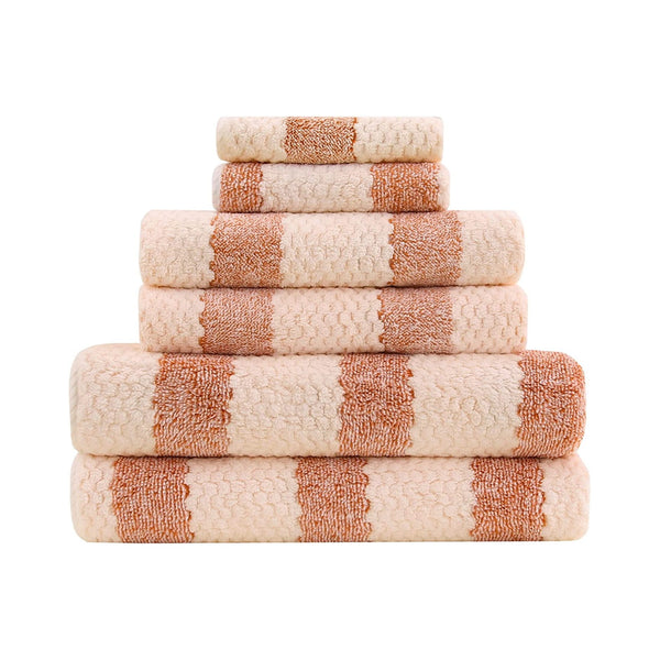 6 Piece
Towel Set (4 Colors) Via Amazon