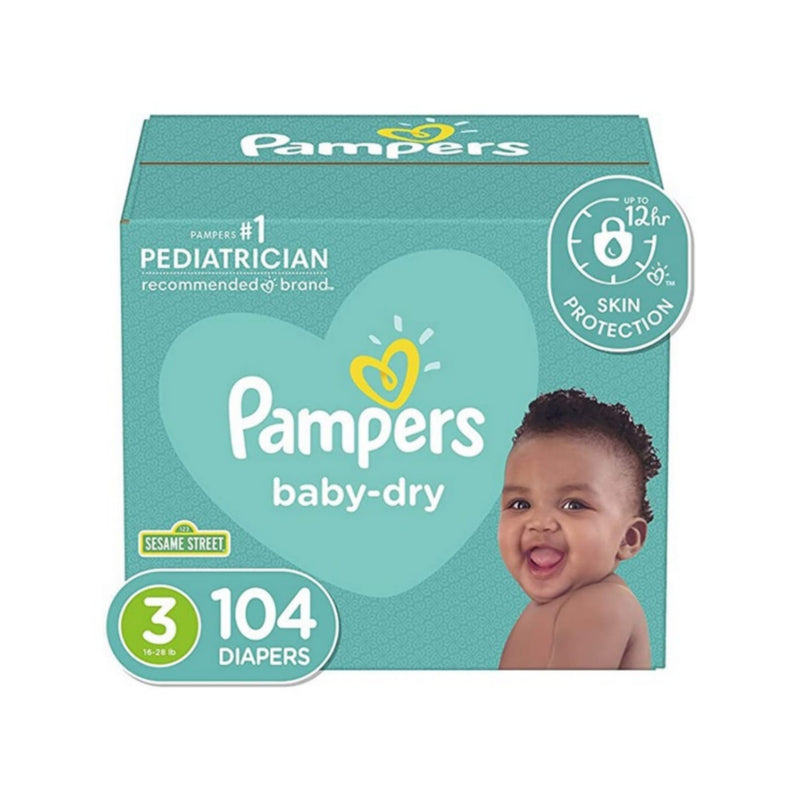 Pampers Diapers Baby Dry Size 3, 104 Count Via Amazon