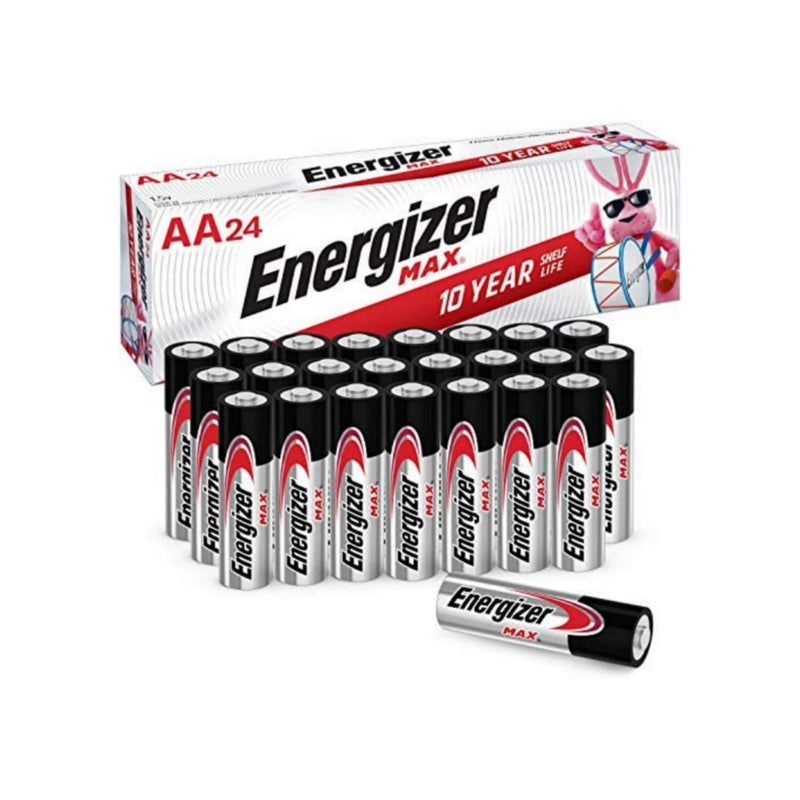 Energizer AA Batteries Double A Max Alkaline Battery, 24 Count Via Amazon