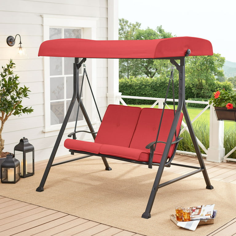 Mainstays Belden Park 2-Person Outdoor Furniture Patio Swing with Canopy Via Walmart
