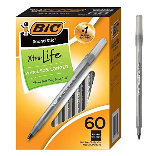 60-Count BIC Round Stic Xtra Life Ballpoint Pen Via Amazon