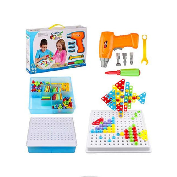 193 Pieces Mosaic Drilling Toy with Screwdriver Tool Playset Via Amazon