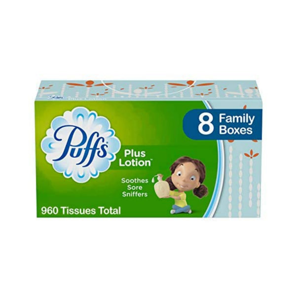 24 Boxes Puffs Plus Lotion Facial Tissues (120 Tissues per Box, 2,880 Tissues Total)Via Amazon