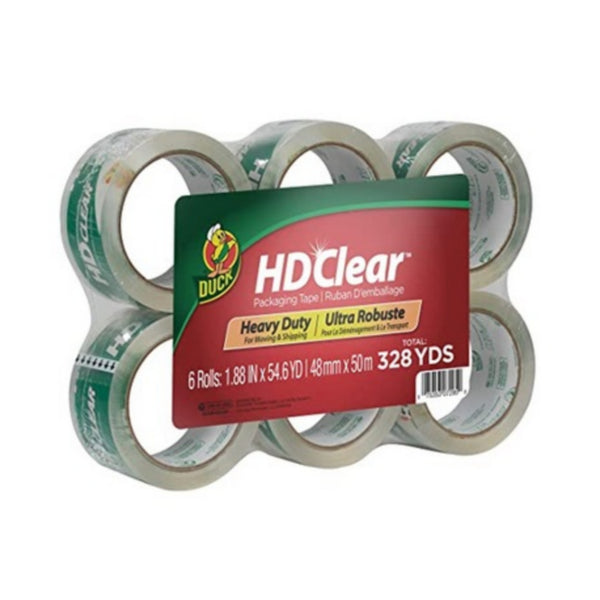 6 Rolls Duck HD Clear Heavy Duty Packing Tape Refill Via Amazon