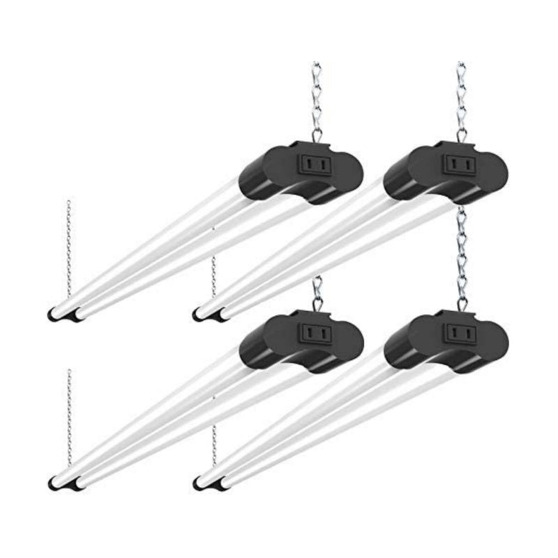 4 Pack Linkable LED Utility Shop Light, 4 FT, 5000K Via Amazon