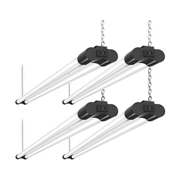 4 Pack Linkable LED Utility Shop Light, 4 FT, 5000K Via Amazon