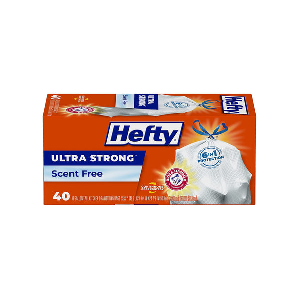 40 Hefty Ultra Strong Tall Kitchen 13 Gallon Trash Bags, Unscented
Via Amazon
