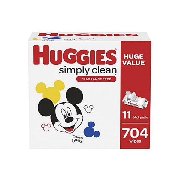 704 Huggies Simply Clean Unscented Baby Wipes Via Amazon