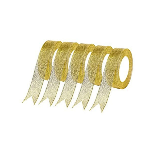 5 Rolls Glitter Metallic Gold Ribbon
Via Amazon
