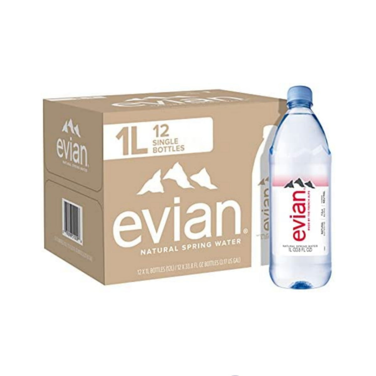 Evian Natural Spring Water, 1L Bottles, (Pack of 12) – simplexdeals