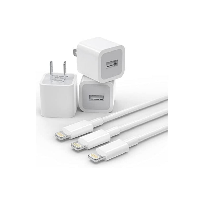 3-Pack iPhone Lightning Cable With Charger Adapter Via Amazon