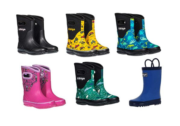 Children's Natural Rubber Rain Boots with Handles Via Amazon