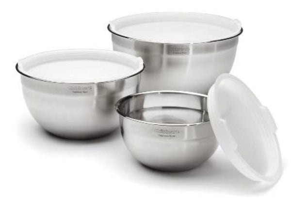 Cuisinart CTG-00-SMB Stainless Steel Mixing Bowls with Lids, Set of 3 Via Amazon