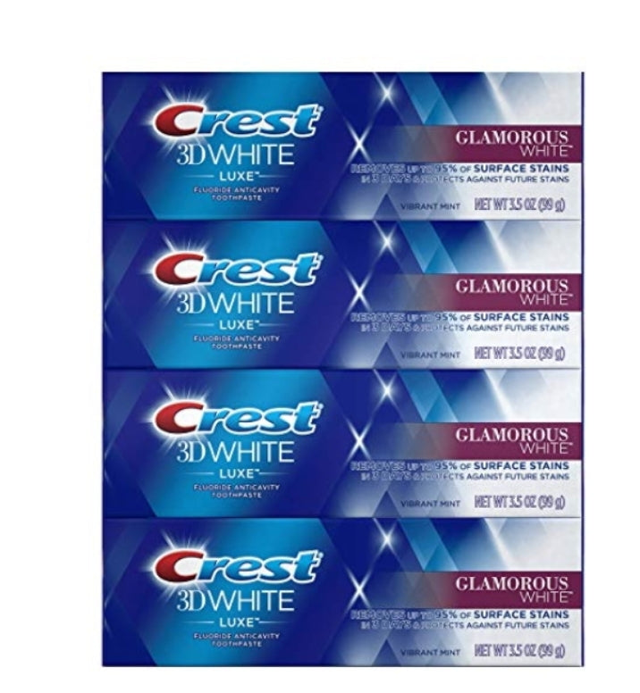 Pack of 4 Crest Toothpaste 3D White Luxe Glamorous White Via Amazon SALE $9.99 Shipped! (Reg $16.99)