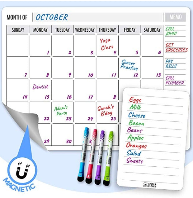 Magnetic Dry Erase Monthly Calendar with Accessories Via Amazon SALE $5.08 Shipped! (Reg $16.95)