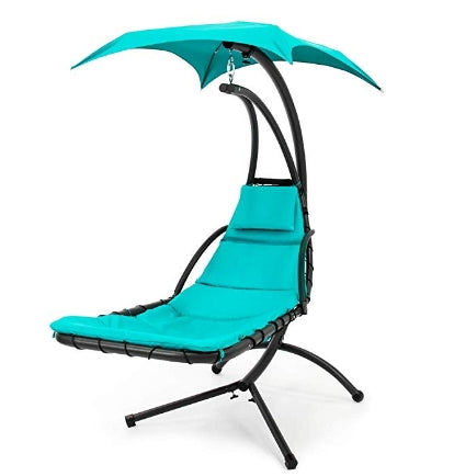 Hanging Curved Chaise Lounge Chair Swing w/ Built-In Pillow + Canopy Via Amazon SALE $174.99 Shipped! (Reg $400)
